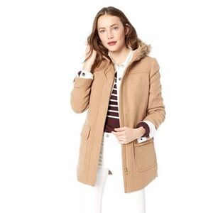 J Crew Vail parka in camel with fur hood, size 12